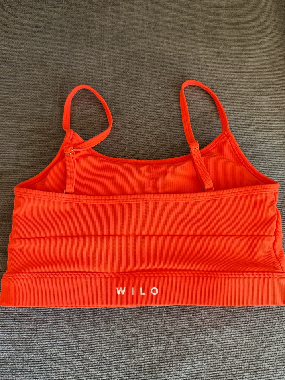Wilo Orange Ribbed Sports Bra - Picture 2 of 2